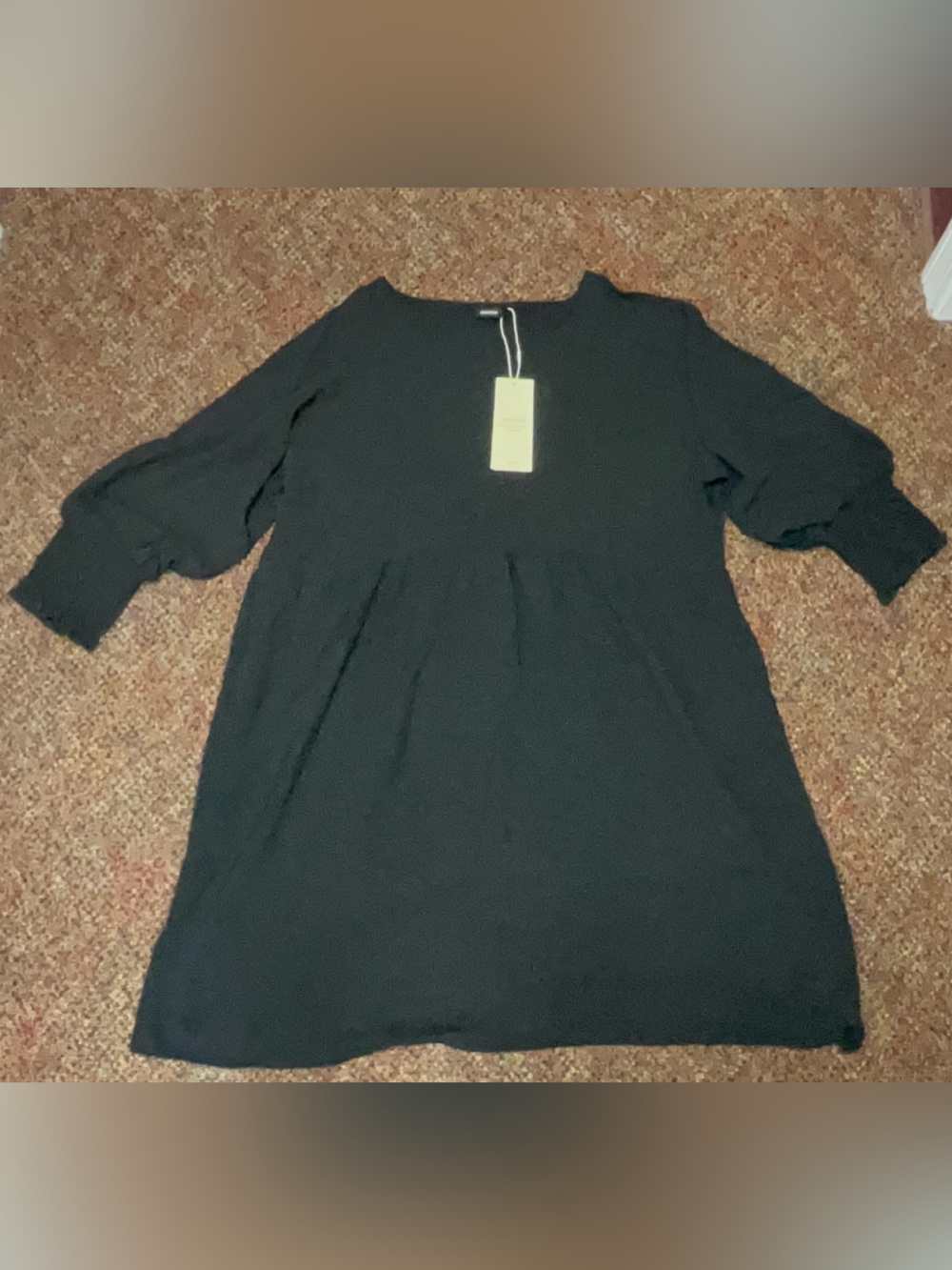 Black Casual Loose Fit Short sleeve Flowy Tunic Mini Dress NWT